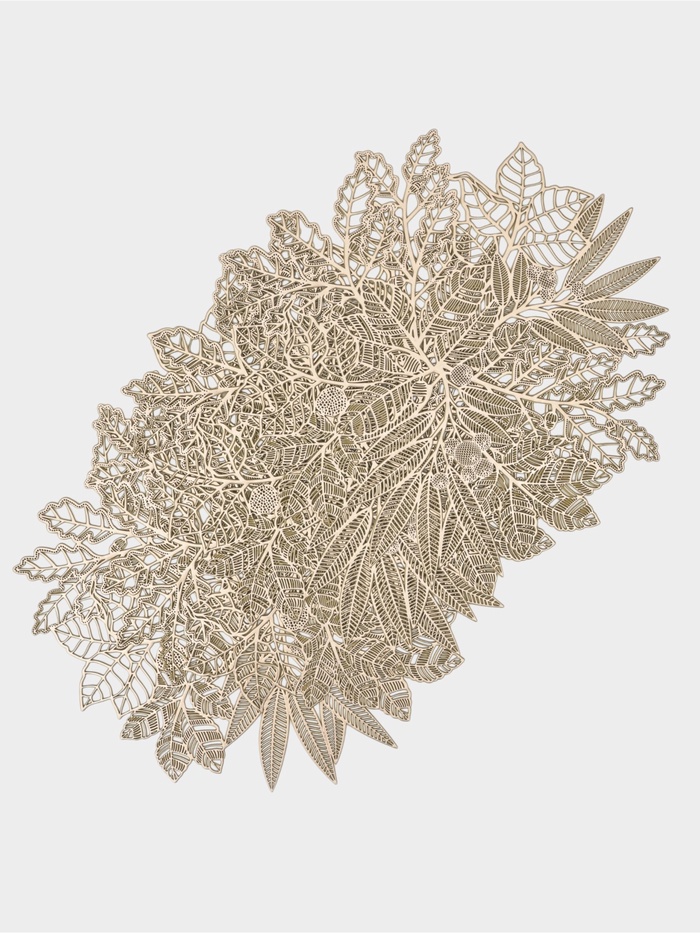Салфетки сервировочные Доляна Ashberry, 38×38 см, 4 шт., золото