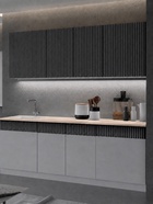 Кухонный гарнитур Оливия 2000, Белый глянец/Графит софт/Сонома МДФ - Фото 1