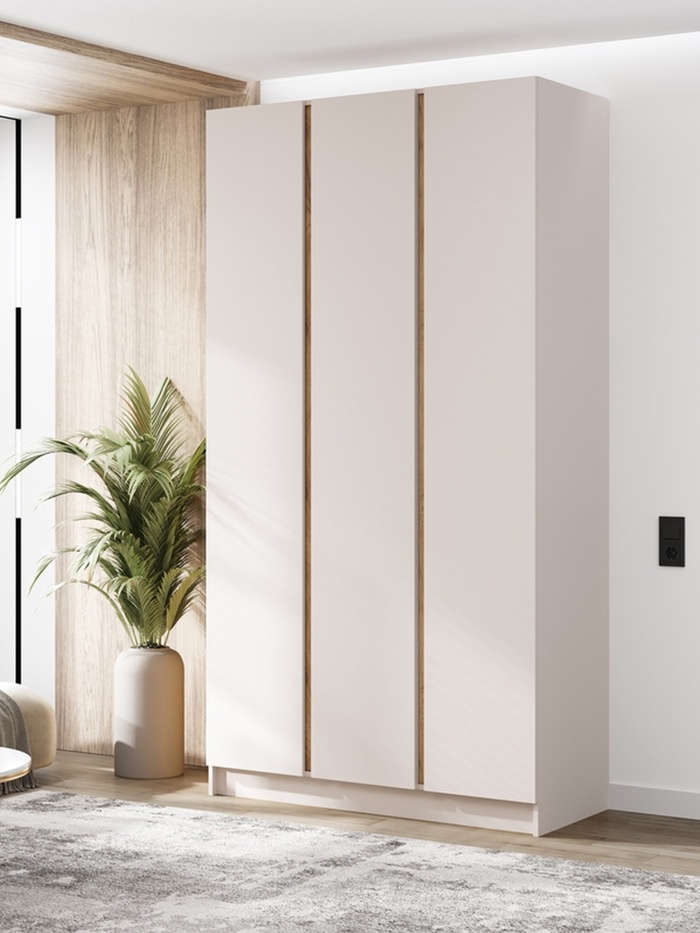Шкаф прямой трёхстворчатый «Келвин», 1200×506×2236 мм, цвет кашемир