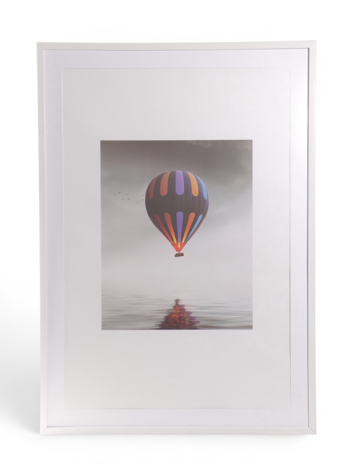 Фоторамка ПВХ на 1 фото Ellis 60×90 см, с паспарту, белый (пластиковый экран)