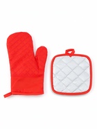 Прихватки «Доляна», набор 2 шт., 17×17 см, 26×26 см, с силиконовыми вставками, красные - Фото 2