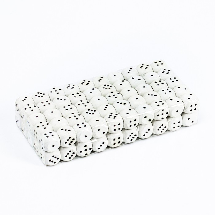 Кубик игральный, белый, 1.5х1.5 см - фото 1892063157