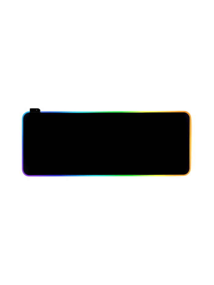 Коврик для компьютерной мыши, 80×30×0.3 см, с RGB-подсветкой, чёрный