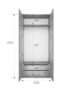 Шкаф двухстворчатый распашной «Локер», с модулем, 1000×2200×525 мм, цвет белый снег - Фото 3