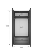 Шкаф двухстворчатый распашной «Локер», с модулем, 1000×2200×525 мм, цвет серый диамант - Фото 3
