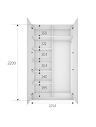 Шкаф двухстворчатый распашной «Локер», 1200×2200×525 мм, цвет белый снег - Фото 3