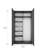Шкаф двухстворчатый распашной «Локер», 1200×2200×525 мм, цвет серый диамант - Фото 3