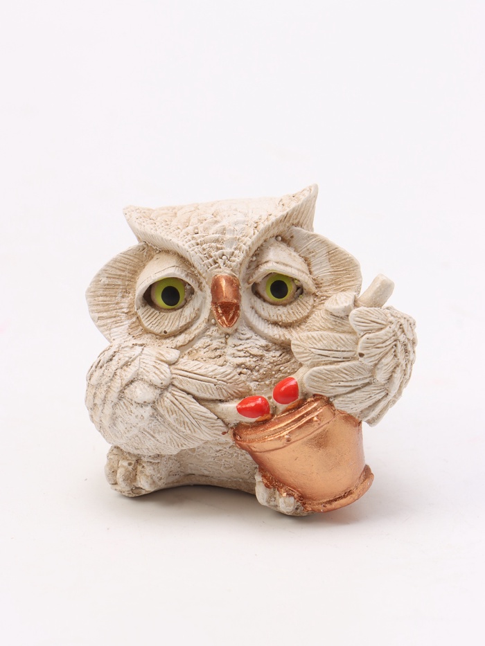 Фигурка декоративная «Сова с барабаном», 5×5×6 см