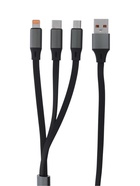 Кабель Type-C-Type-C, 2 А, Type-C-microUSB, lighting, с подставкой, 3 А, 1 м, чёрный - Фото 3