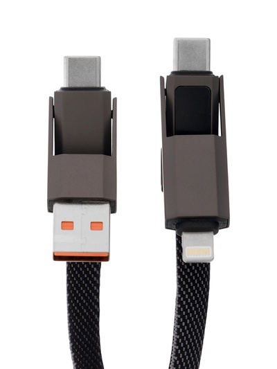 Кабель Type-C - USB, Type-C, 3 А, 10 см, чёрный