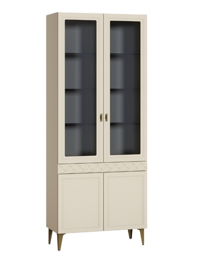 Шкаф - витрина «Марион», 801×369×2000 мм, бежевый