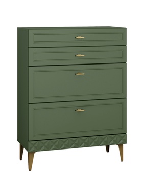 Комод напольный «Марион», 4 ящика, 801×369×1066 мм, зелёный