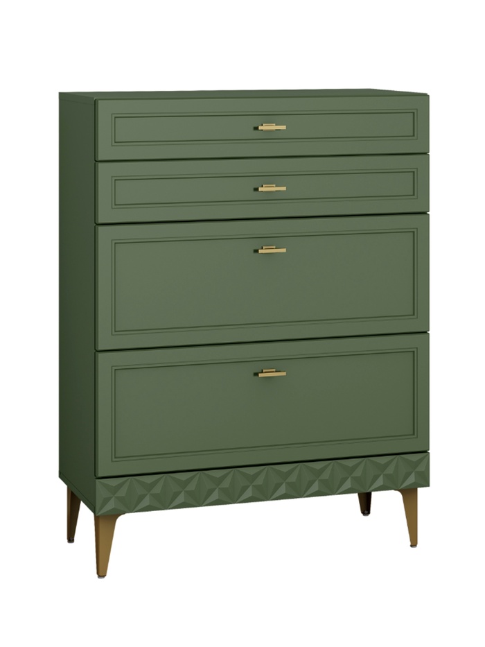 Комод напольный «Марион», 4 ящика, 801×369×1066 мм, зелёный
