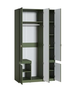 Шкаф прямой трехстворчатый «Марион», с зеркалом, 1201×593×2303 мм, зелёный - Фото 2