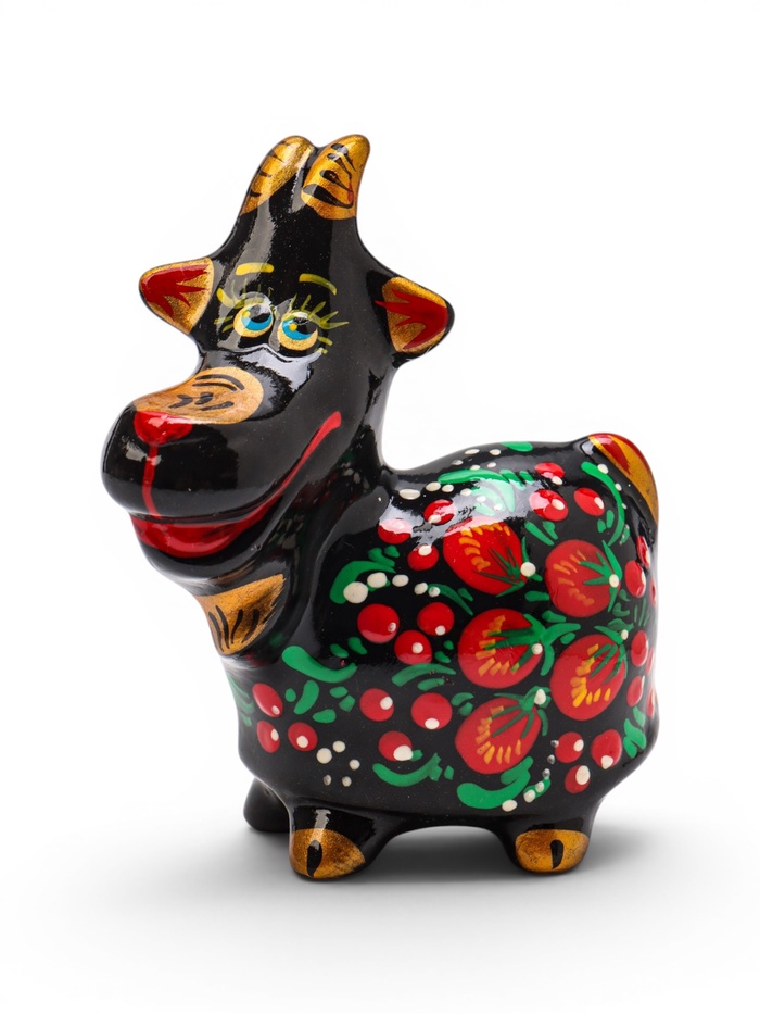 Сувенир фарфоровый «Коза Дереза» 6.5×8×4.5 см, хохлома