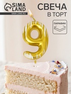 Свеча для торта «Легенда», цифра 9 - Фото 1