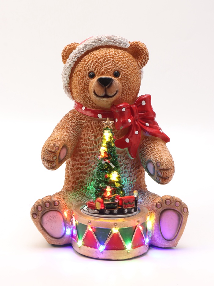 Фигура светодиодная «Мишка» 25×19 см, муз, USB, AAx3 (не в комплекте), МУЛЬТИ