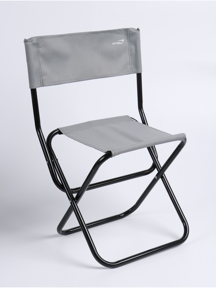 Стул туристический складной ACTIWELL, 42×31×66.5 см, со спинкой, до 100 кг, МИКС
