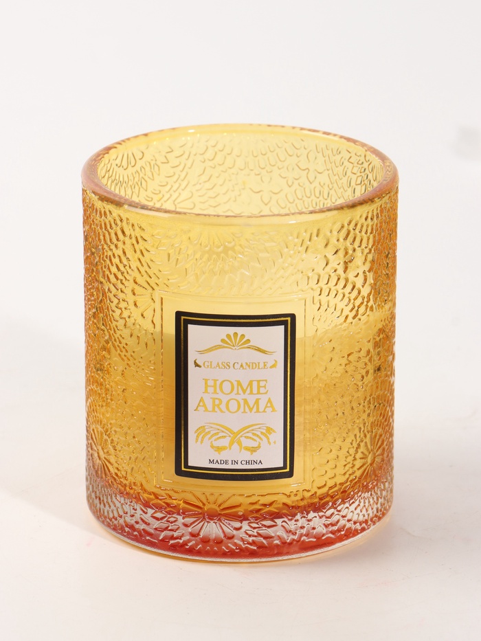 Свеча ароматическая в стекле HOME AROMA 200 г, 8.5×8.5×10 см, персик - Фото 1
