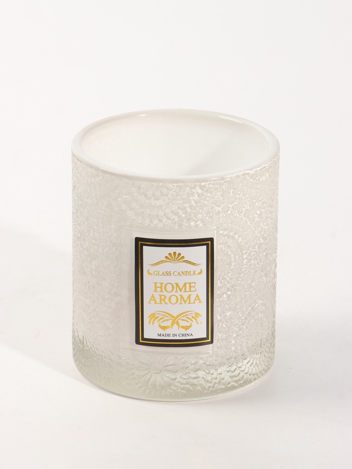 Свеча ароматическая в стекле HOME AROMA 200 г, 8.5×8.5×10 см, белый мускус - Фото 1