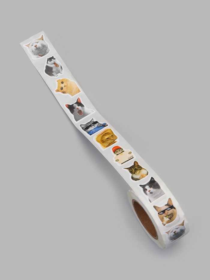 Наклейки в рулоне «Коты», 500 шт. 2.5×2.5 см