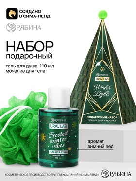 Подарочный набор «Зимние огни», гель для душа 110 мл, мочалка для тела, URAL LAB