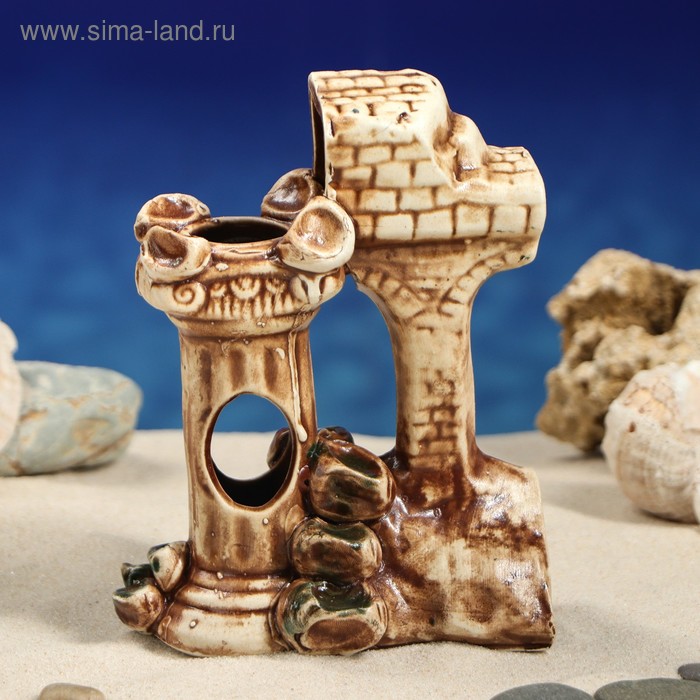 Декорация для аквариума "Руины", 5 х 12 х 15 см, микс - Фото 1