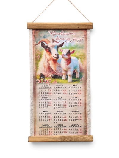 Календарь настенный «Коза и козленок», 40×20 см