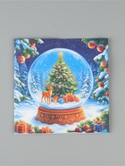 Салфетки новогодние бумажные «Снежный шар», 33×33, 3 слоя, 20 шт. - Фото 2