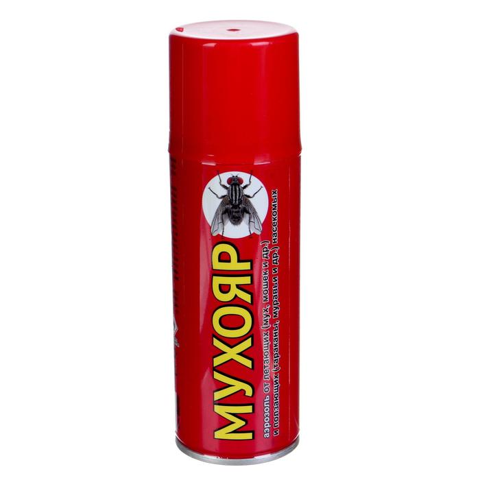 Аэрозоль Инсектицид «Мухояр» от мух, тараканов, клопов, блох, муравьев 180 мл - Фото 1