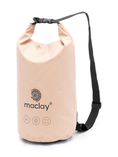 УЦЕНКА Гермомешок туристический maclay, 20 л, 500D, с лямкой, бежевый