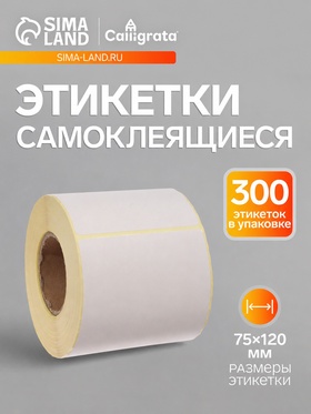 Термоэтикетка 75×120 мм, диаметр втулки=40 мм, 300 этикеток ЭКО 11032503