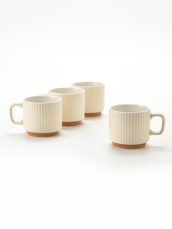 Кружки Loft, набор 4 шт., 260 мл, керамика, бежевые