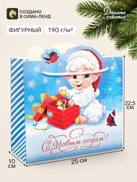 Пакет подарочный «С Новым годом», символ года, 25×22.5×10 см