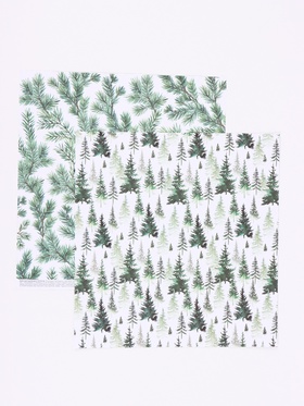 Бумага для скрапбукинга «Еловые ветви», 180 г/м, 30.5×32 см