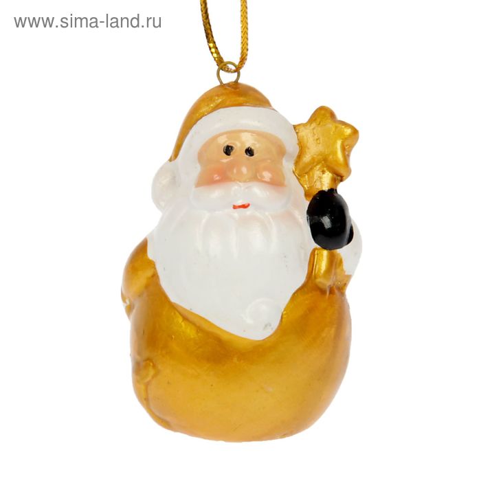 Сувенир "Дед Мороз со звездочкой золотой" с подвеской 3,5×3,5×6 см - Фото 1