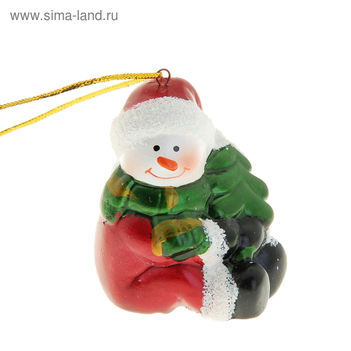 Сувенир "Снеговичок с ёлочкой" с подвеской 5×4×6 см - Фото 1