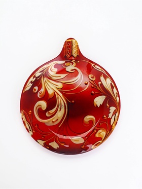 Тарелка в форме ёлочного шара «Красная», 18,6x22,2 см