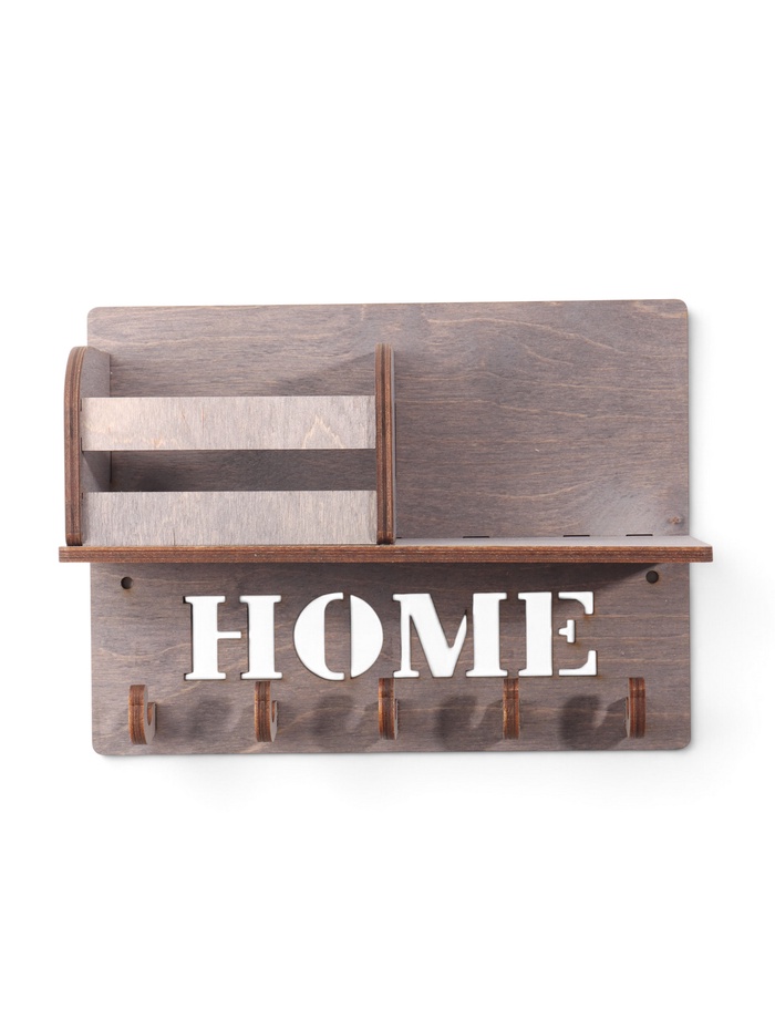 Ключница настенная HOME, 5 крючков, 24×18×7.5