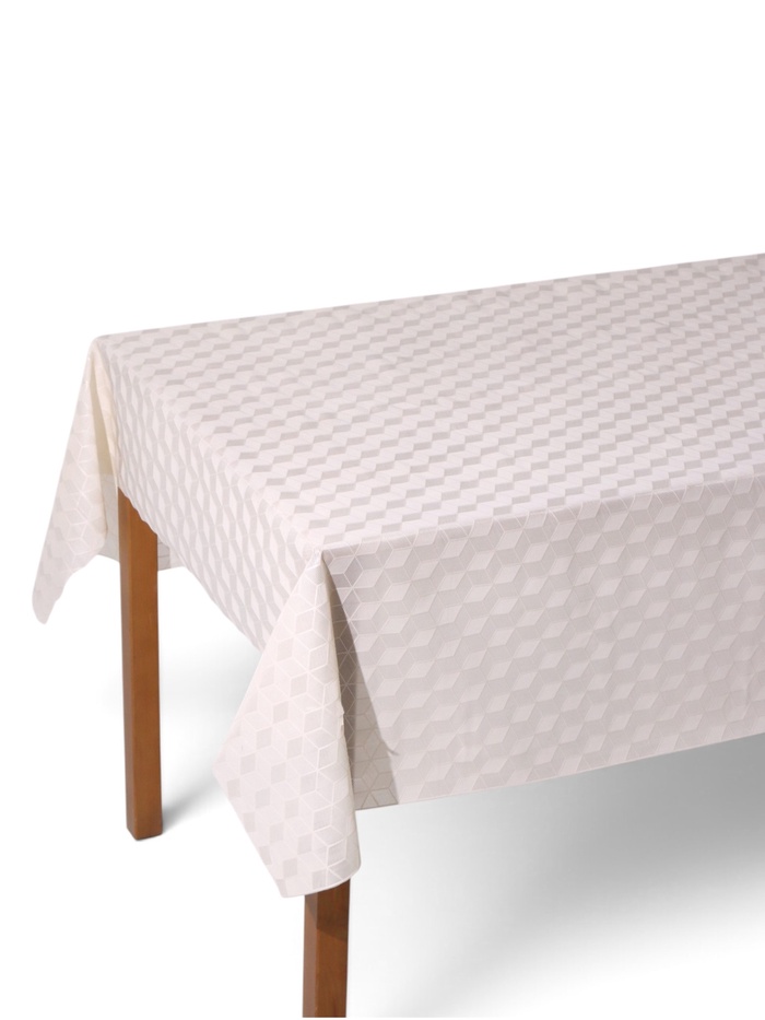 Клеёнка на стол ажурная Lace «Куб», ширина 137 см, рулон 20 метров, толщина 0.3 мм