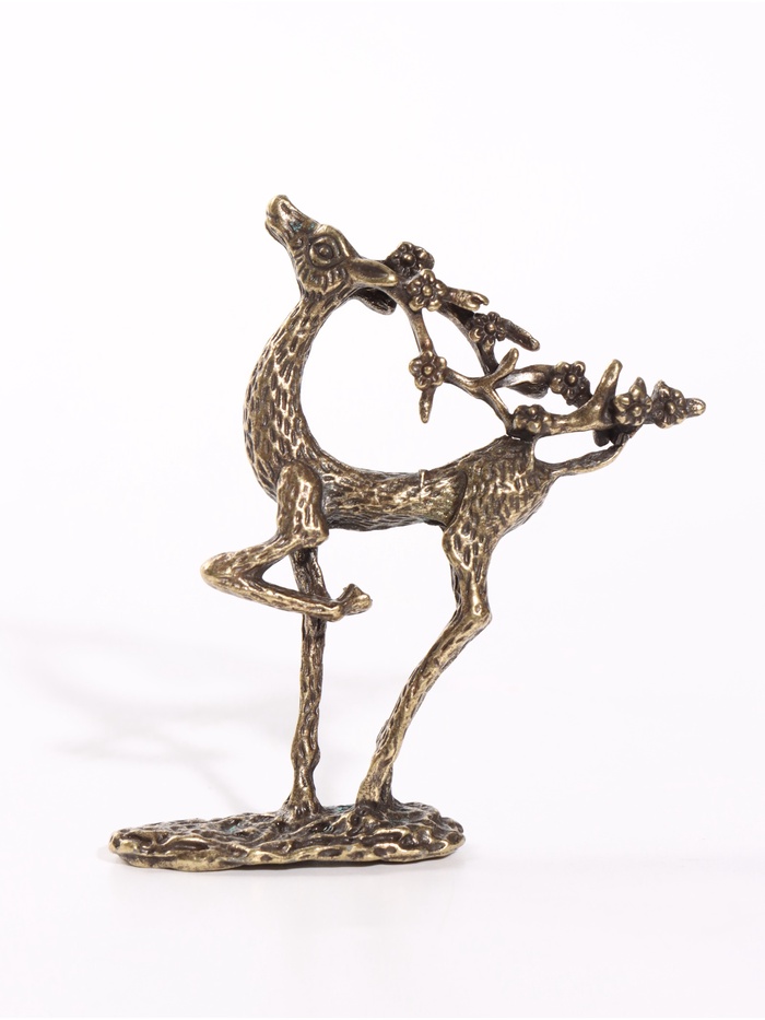 Фигурка декоративная «Олень с цветущими рогами», металл, 5.9×1.5×6.5 см