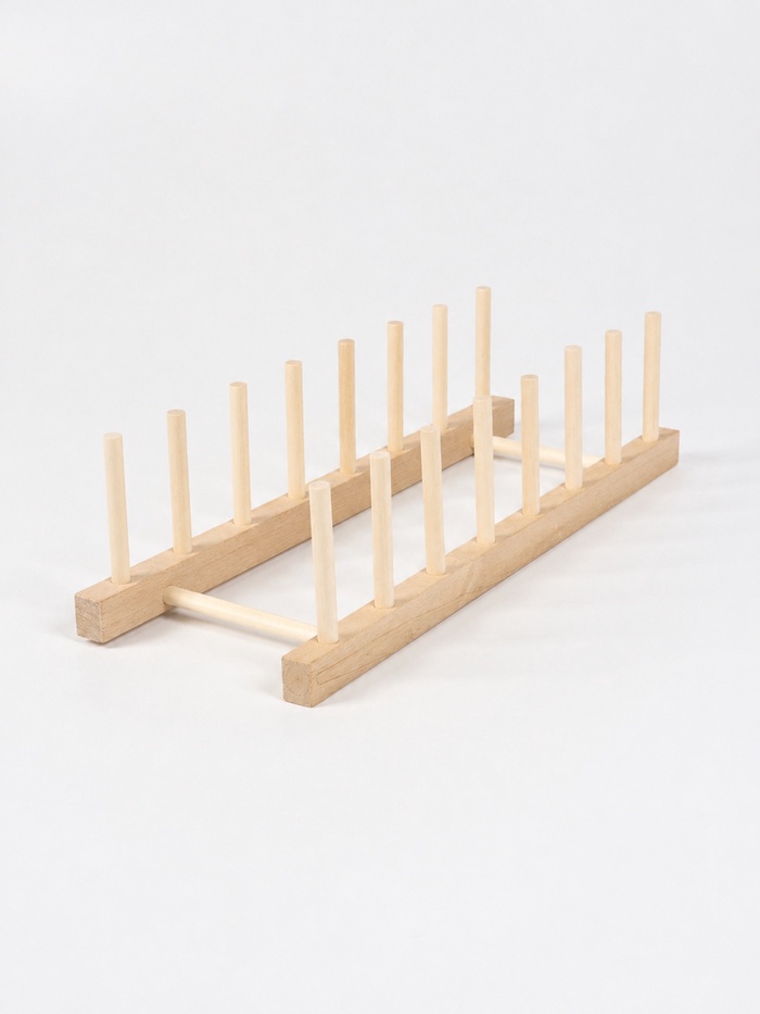 Подставка - сушилка для разделочных досок и посуды, 7 секций, 13.5×40 см, дерево, бежевая