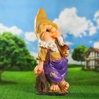Садовая фигура "Гном с трубкой" 29х25х70 см - Фото 4