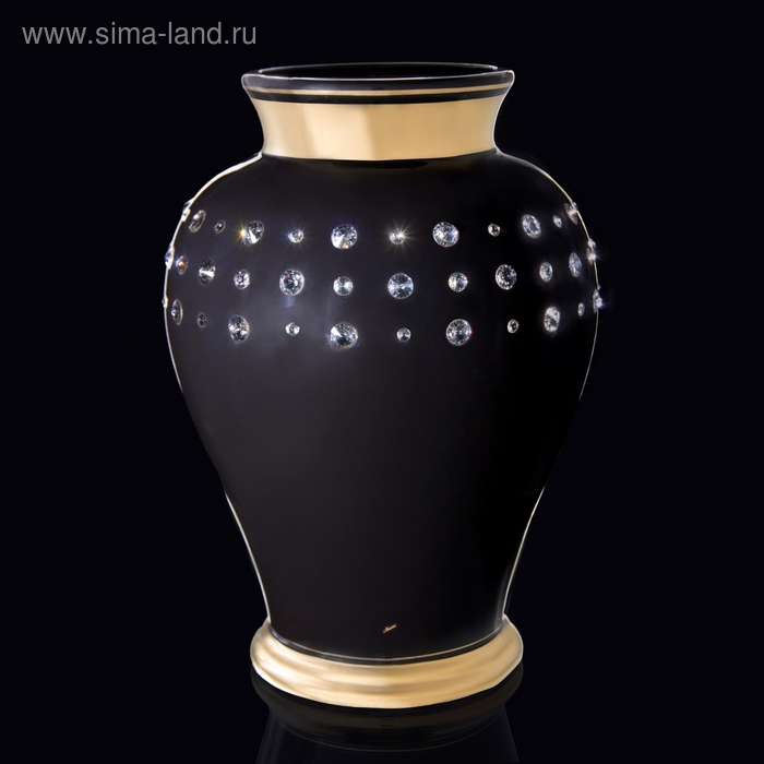 ваза "Изар", черная, керамика, стразы Swarowski, 31x31xh:46 см - Фото 1