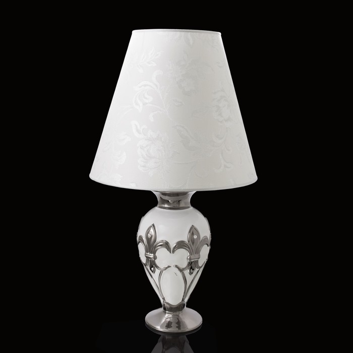 лампа "Морава",белая с серебром, керамика,17x17xh:35 см - фото 1906756963