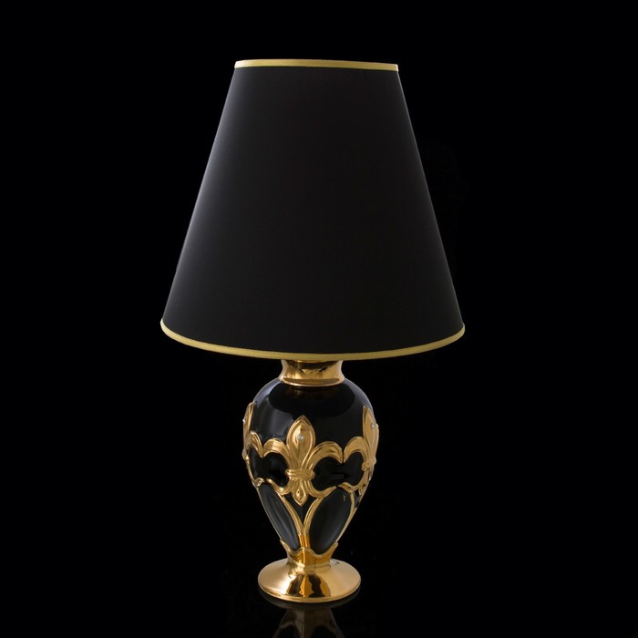лампа "Морава",черная с золотом, керамика, 17x17xh:35 см - фото 1906756964