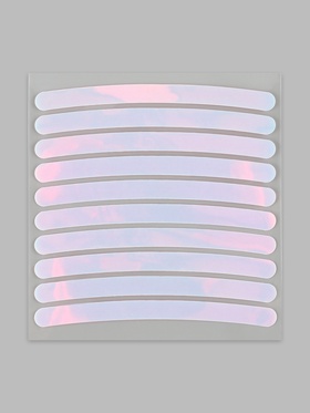 Наклейка светоотражающая, 10 полос, 0.7×9 см, розовая