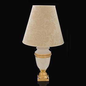 лампа "Мозель",белая с золотом, керамика, 16x16xh:38 см