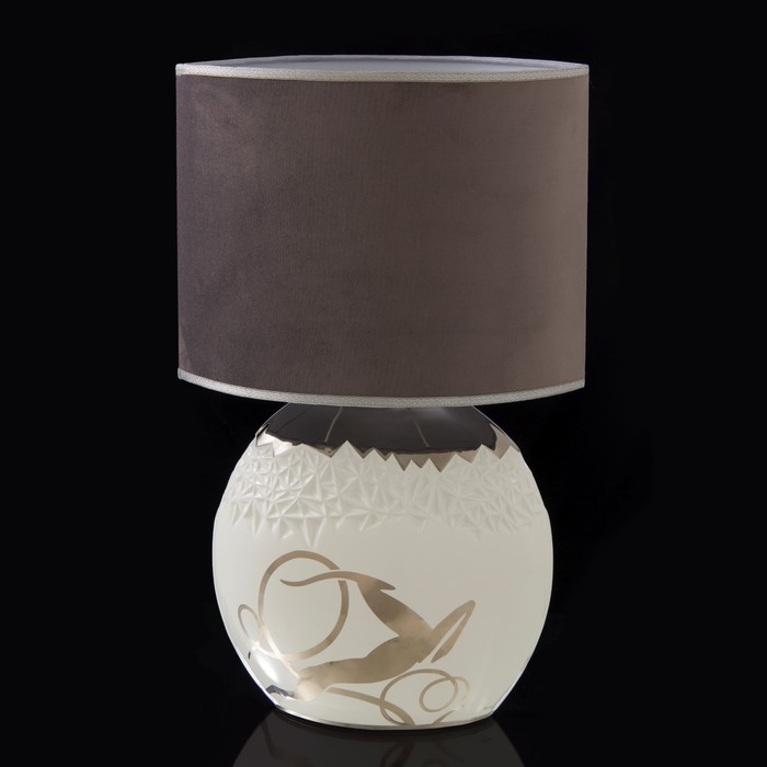 лампа "Луара",белая с серебром, керамика, 30x15xh:27 см - Фото 1