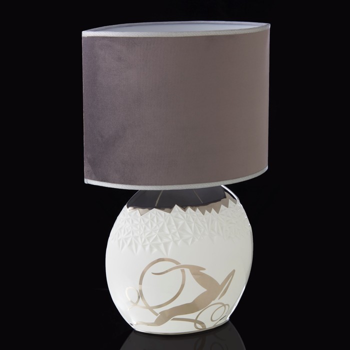 лампа "Луара",белая с серебром, керамика, 30x15xh:27 см - фото 1906756968